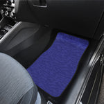 Deep Blue Knitted Pattern Print Front and Back Car Floor Mats