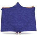 Deep Blue Knitted Pattern Print Hooded Blanket