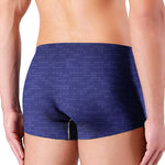 Deep Blue Knitted Pattern Print Men's Boxer Briefs