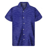 Deep Blue Knitted Pattern Print Men's Short Sleeve Shirt