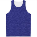Deep Blue Knitted Pattern Print Men's Tank Top