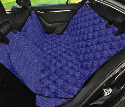 Deep Blue Knitted Pattern Print Pet Car Back Seat Cover