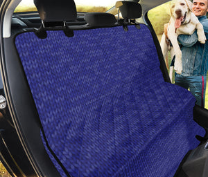 Deep Blue Knitted Pattern Print Pet Car Back Seat Cover