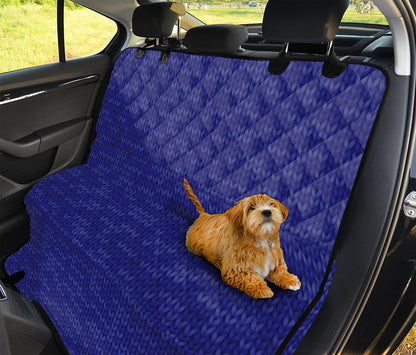 Deep Blue Knitted Pattern Print Pet Car Back Seat Cover
