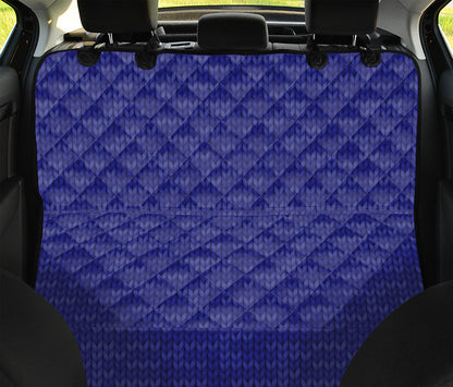 Deep Blue Knitted Pattern Print Pet Car Back Seat Cover