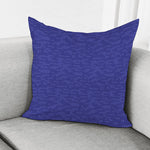 Deep Blue Knitted Pattern Print Pillow Cover