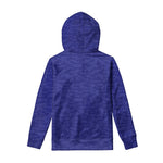 Deep Blue Knitted Pattern Print Pullover Hoodie