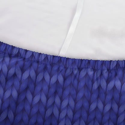 Deep Blue Knitted Pattern Print Sofa Cover