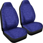 Deep Blue Knitted Pattern Print Universal Fit Car Seat Covers