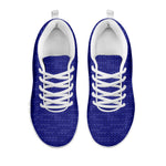 Deep Blue Knitted Pattern Print White Sneakers