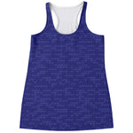 Deep Blue Knitted Pattern Print Women's Racerback Tank Top