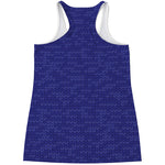 Deep Blue Knitted Pattern Print Women's Racerback Tank Top