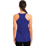 Deep Blue Knitted Pattern Print Women's Racerback Tank Top