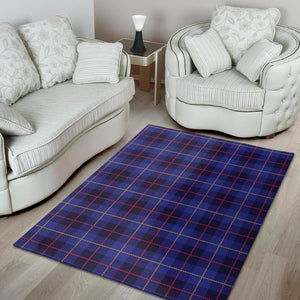 Deep Blue Stewart Tartan Print Area Rug