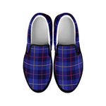 Deep Blue Stewart Tartan Print Black Slip On Shoes