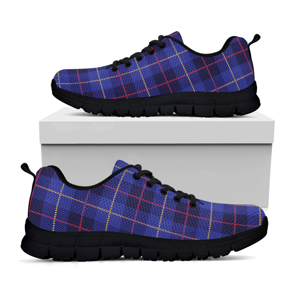 Deep Blue Stewart Tartan Print Black Sneakers