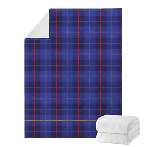 Deep Blue Stewart Tartan Print Blanket