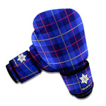 Deep Blue Stewart Tartan Print Boxing Gloves