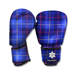 Deep Blue Stewart Tartan Print Boxing Gloves