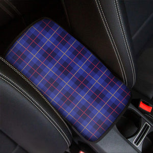 Deep Blue Stewart Tartan Print Car Center Console Cover