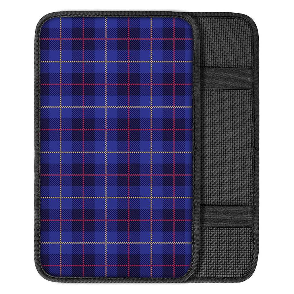 Deep Blue Stewart Tartan Print Car Center Console Cover