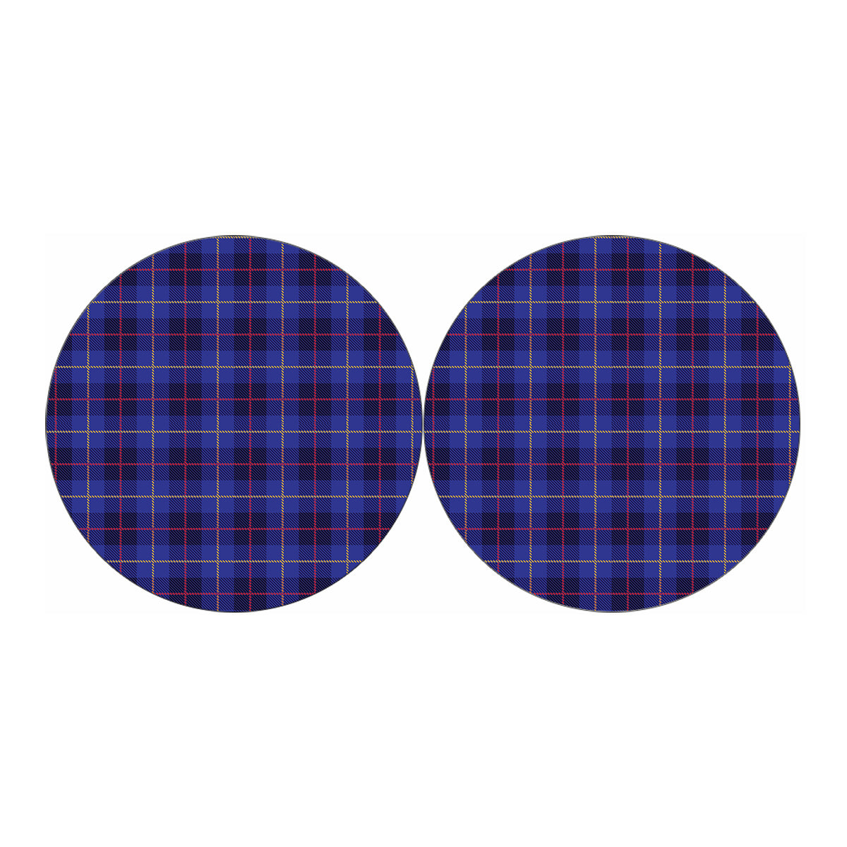 Deep Blue Stewart Tartan Print Car Coasters