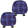 Deep Blue Stewart Tartan Print Car Headrest Covers