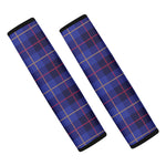 Deep Blue Stewart Tartan Print Car Seat Belt Covers