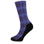 Deep Blue Stewart Tartan Print Crew Socks