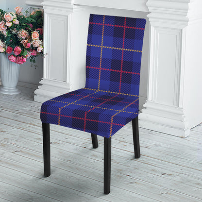 Deep Blue Stewart Tartan Print Dining Chair Slipcover