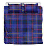 Deep Blue Stewart Tartan Print Duvet Cover Bedding Set