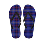 Deep Blue Stewart Tartan Print Flip Flops