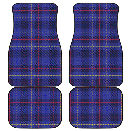 Deep Blue Stewart Tartan Print Front and Back Car Floor Mats