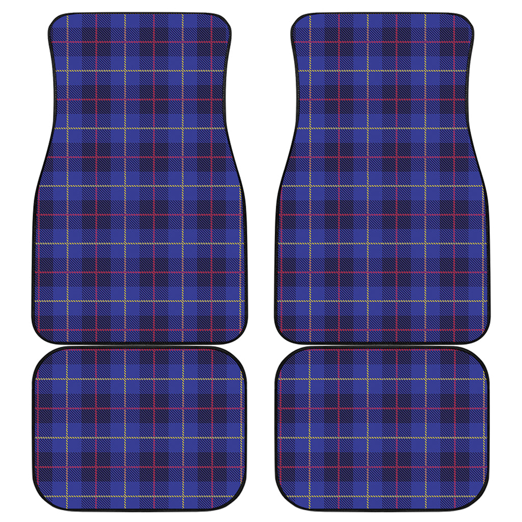 Deep Blue Stewart Tartan Print Front and Back Car Floor Mats