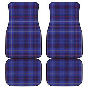 Deep Blue Stewart Tartan Print Front and Back Car Floor Mats