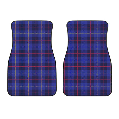 Deep Blue Stewart Tartan Print Front Car Floor Mats