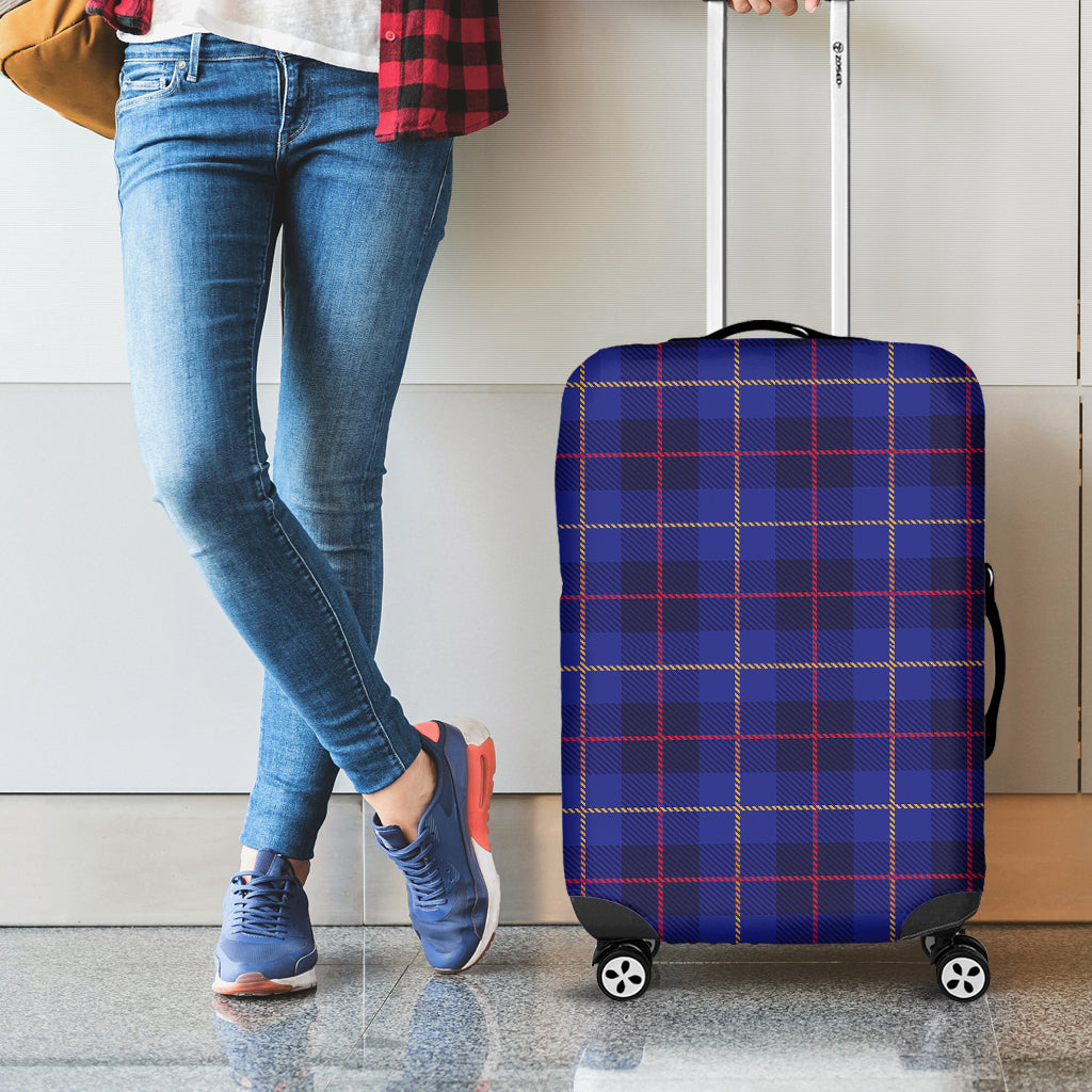 Deep Blue Stewart Tartan Print Luggage Cover