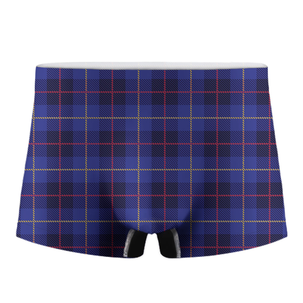 Deep Blue Stewart Tartan Print Men's Boxer Briefs