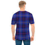 Deep Blue Stewart Tartan Print Men's T-Shirt