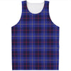 Deep Blue Stewart Tartan Print Men's Tank Top