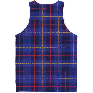 Deep Blue Stewart Tartan Print Men's Tank Top