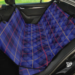 Deep Blue Stewart Tartan Print Pet Car Back Seat Cover