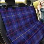 Deep Blue Stewart Tartan Print Pet Car Back Seat Cover