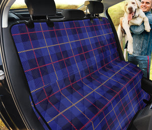 Deep Blue Stewart Tartan Print Pet Car Back Seat Cover