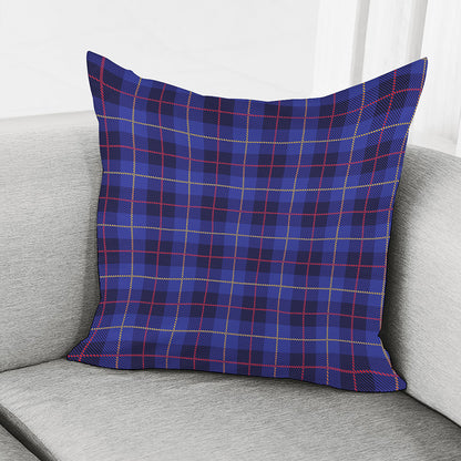 Deep Blue Stewart Tartan Print Pillow Cover