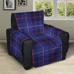 Deep Blue Stewart Tartan Print Recliner Protector