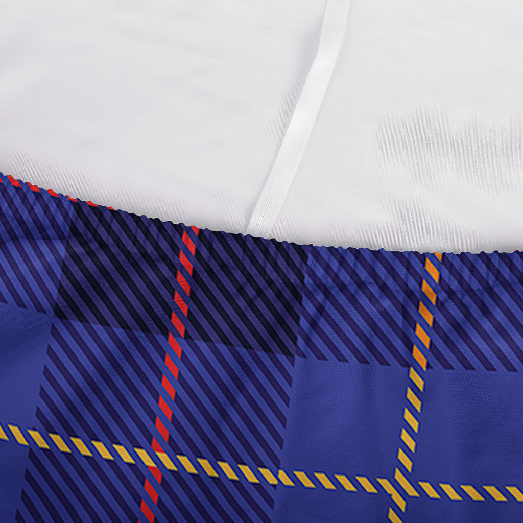 Deep Blue Stewart Tartan Print Sofa Cover