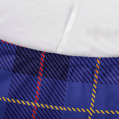 Deep Blue Stewart Tartan Print Sofa Cover