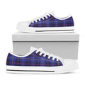 Deep Blue Stewart Tartan Print White Low Top Sneakers