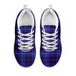 Deep Blue Stewart Tartan Print White Sneakers